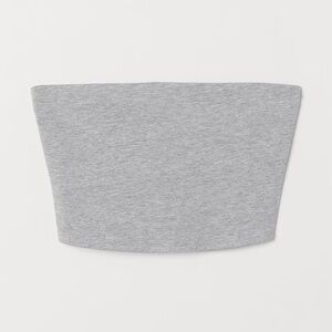 H&M Grey Jersey Strapless Tube Crop Top Size L